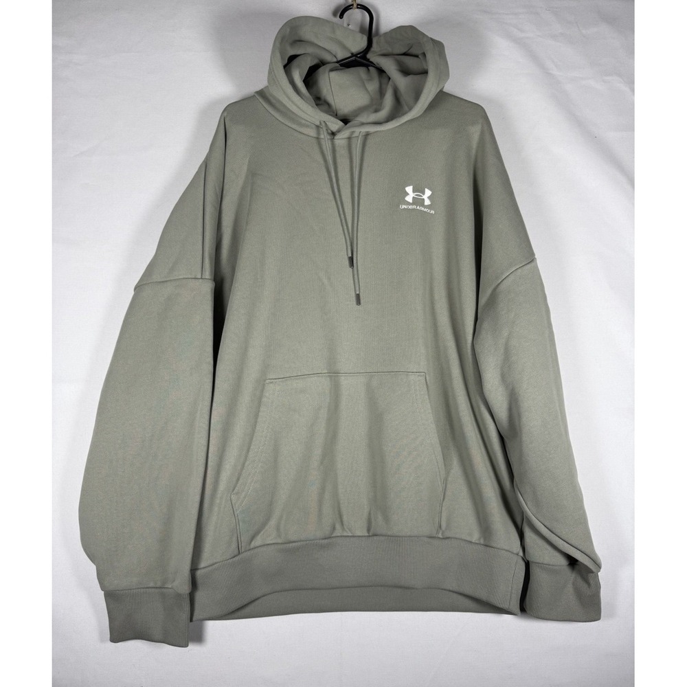 NWT Under Armour Terry Heavyweight Fleece Oversized Loose Hoodie Mens XXL Green